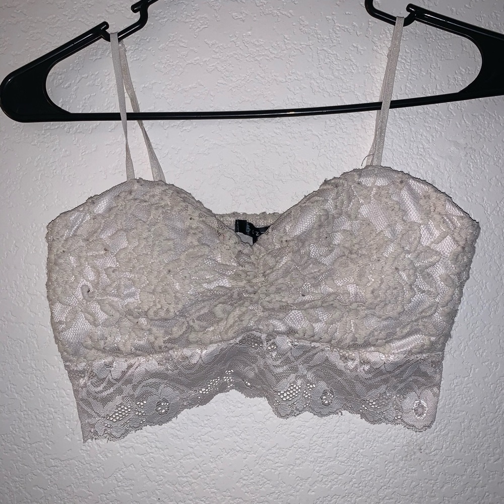 Cream lace bralette